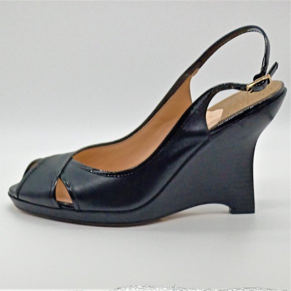 Cole Haan Womens Leather Open Toe Slingback Heels - Picture 6 of 6